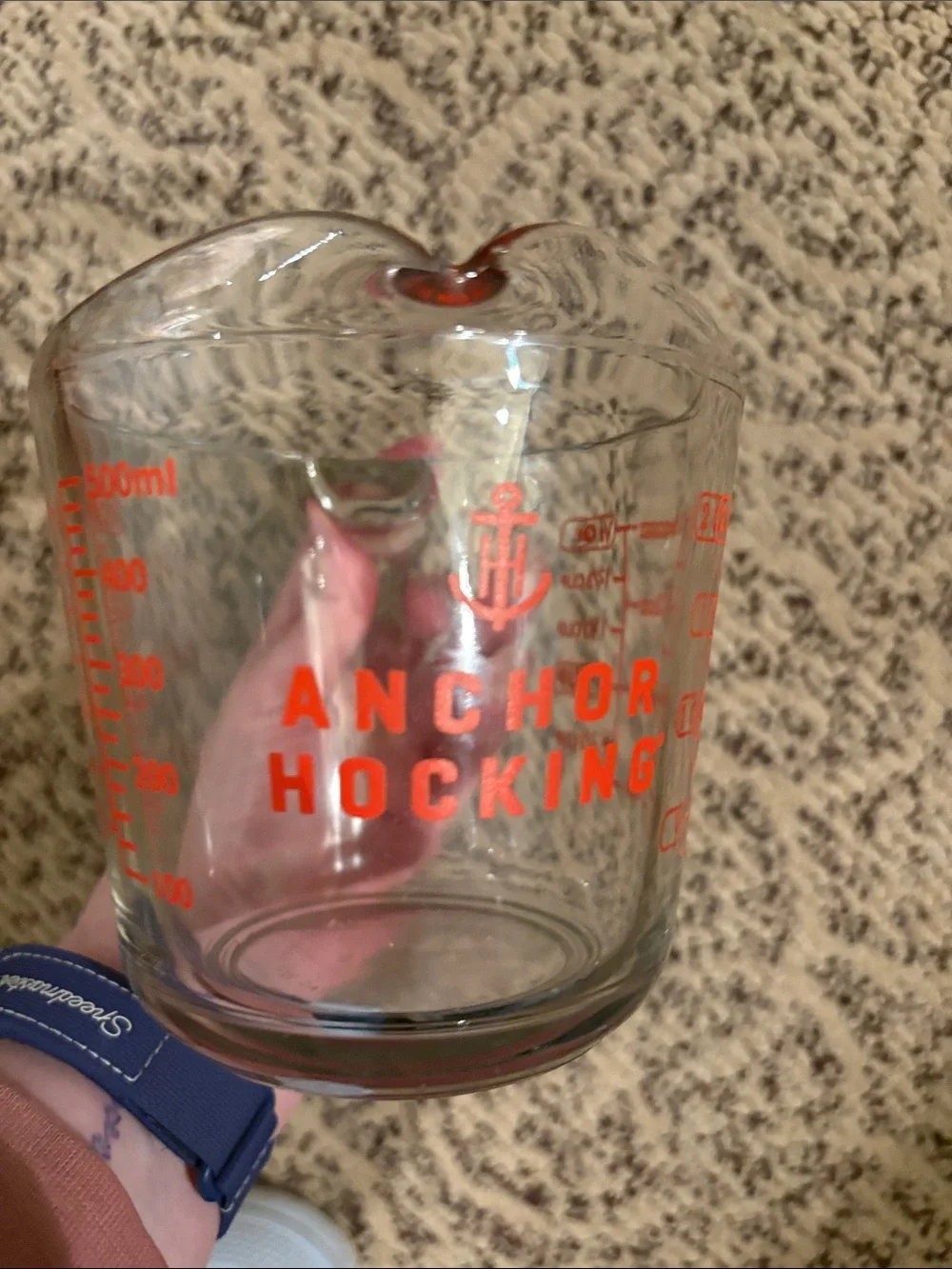 Clear Glass Measuring Cup with Red Markings - 2 Cup